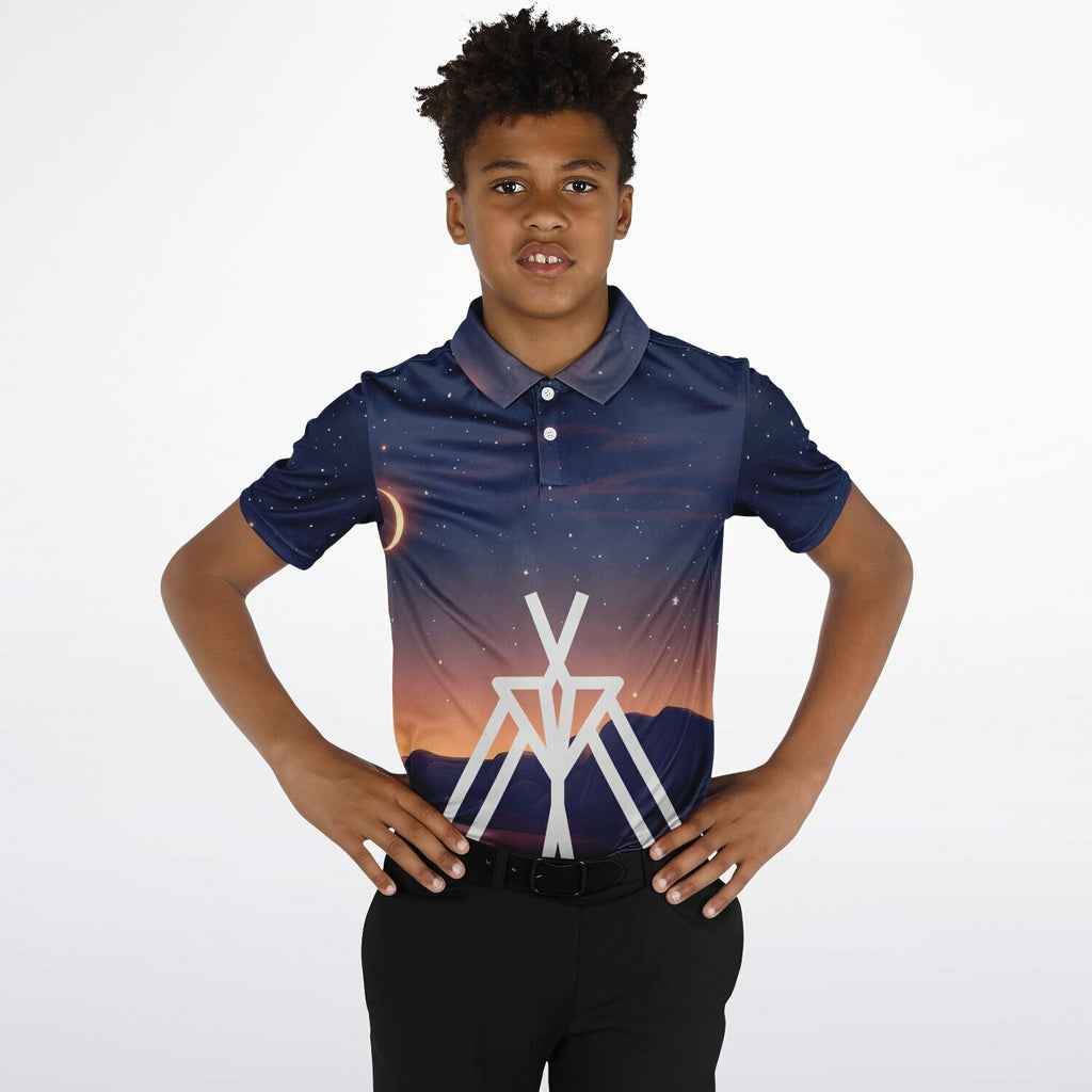 Eliana WhiteEagle design Kids Polo Shirt - AOP copy