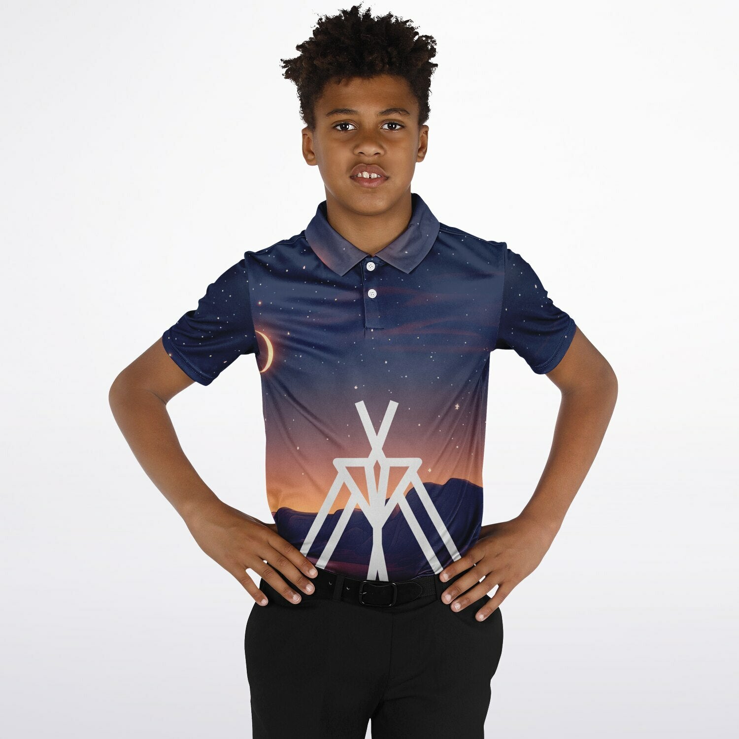 Eliana WhiteEagle design Kids Polo Shirt - AOP copy