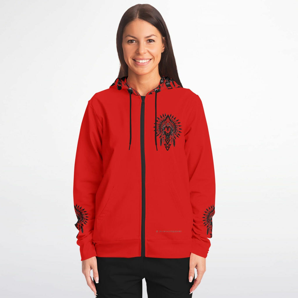$NiieihiiNookei Athletic Zip-Up Hoodie - AOP