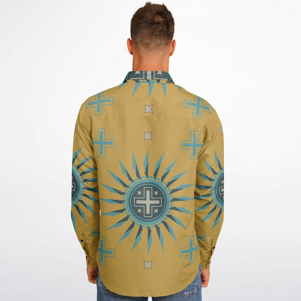 $NiieihiiNookei Long Sleeve Button Down Shirt - AOP