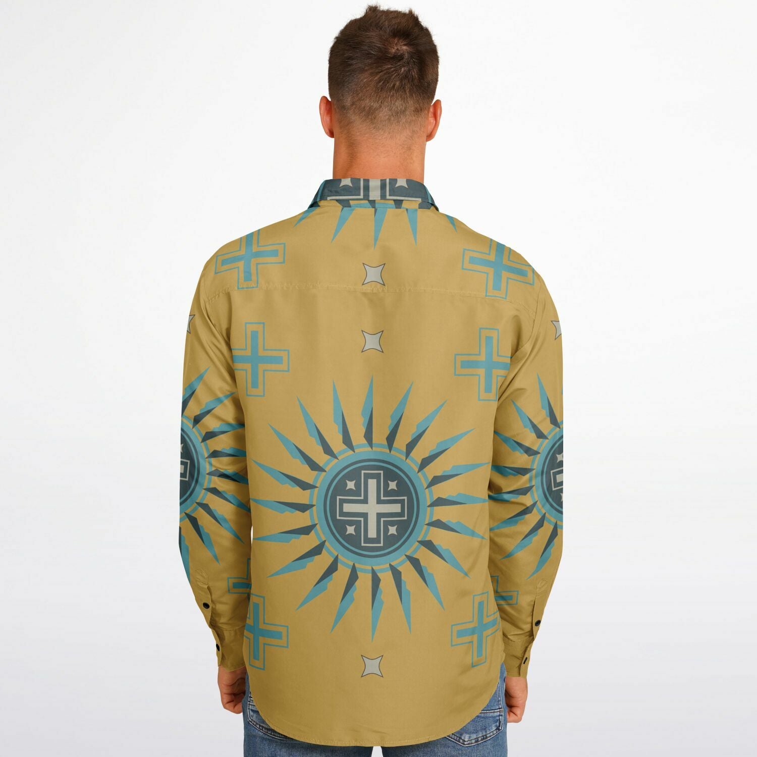 $NiieihiiNookei Long Sleeve Button Down Shirt - AOP