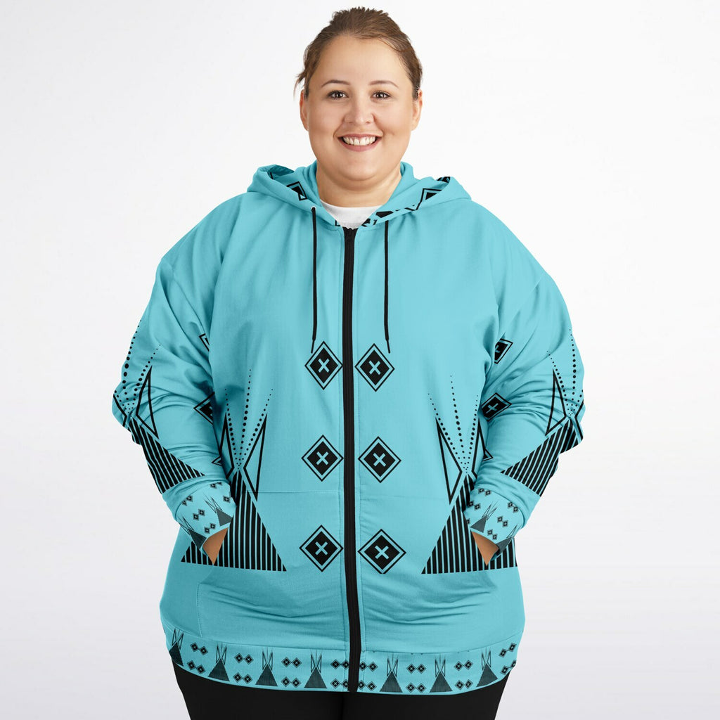 $NiieihiiNookei Fashion Plus-size Ziphoodie - AOP