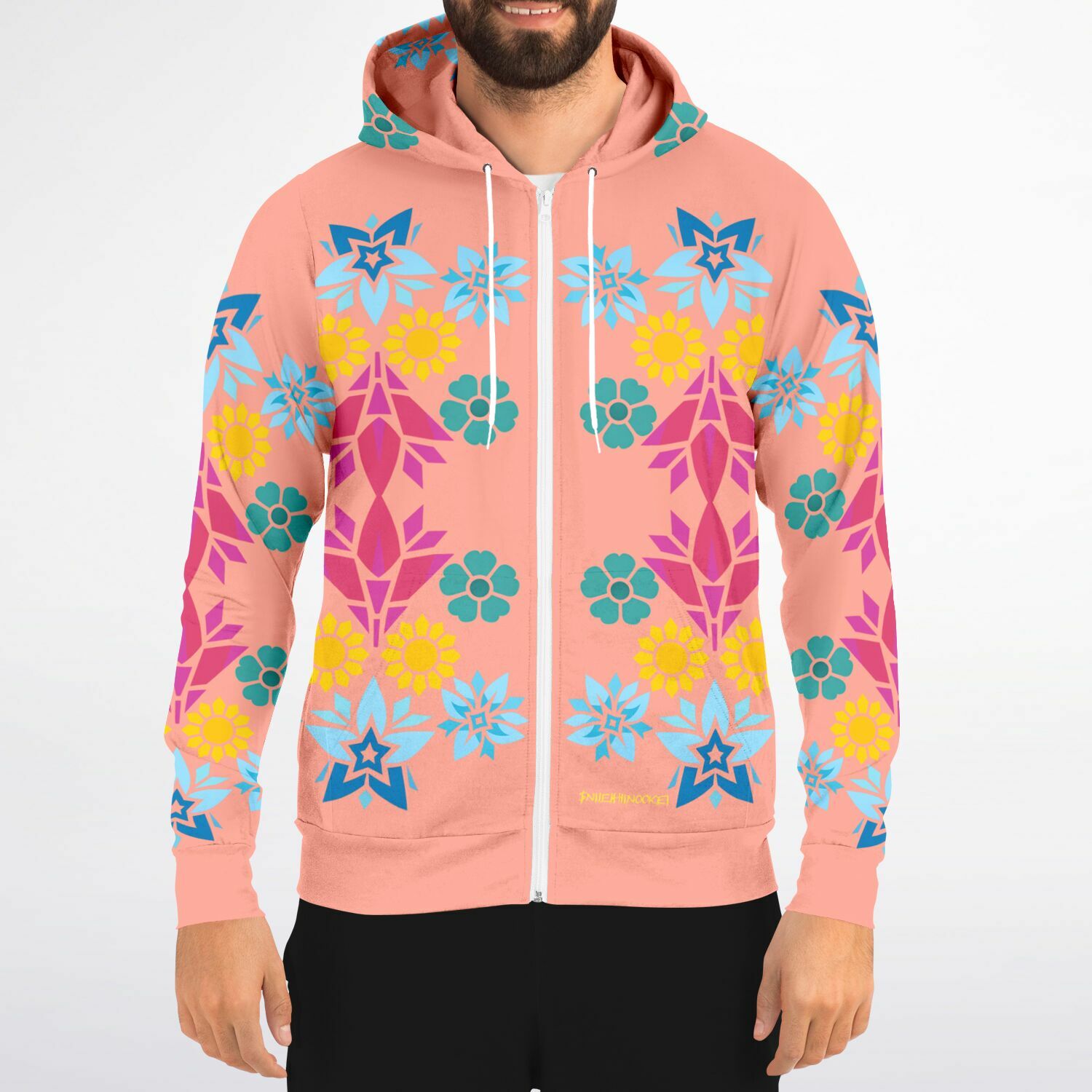 $NiieihiiNookei Athletic Zip-Up Hoodie - AOP