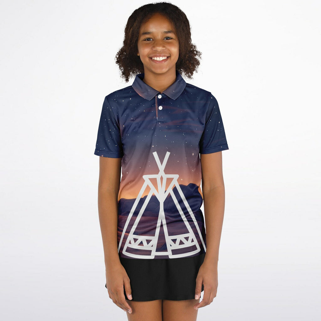 Eliana WhiteEagle design Kids Polo Shirt - AOP copy