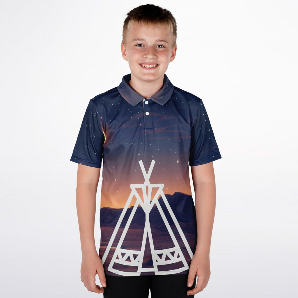 Eliana WhiteEagle design Kids Polo Shirt - AOP copy
