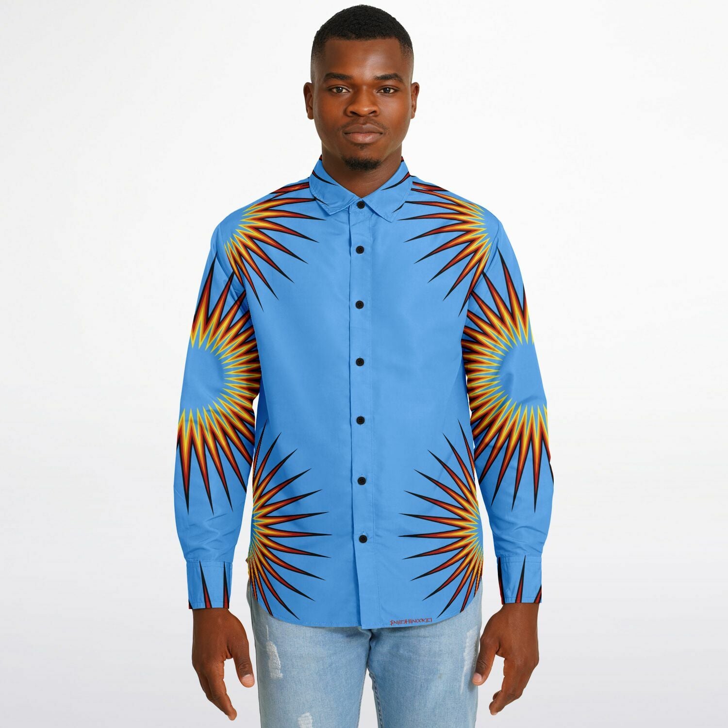 $NiieihiiNookei Long Sleeve Button Down Shirt - AOP
