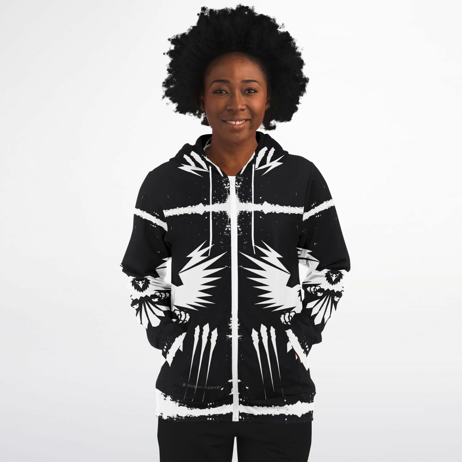 $NiieihiiNookei Athletic Zip-Up Hoodie - AOP