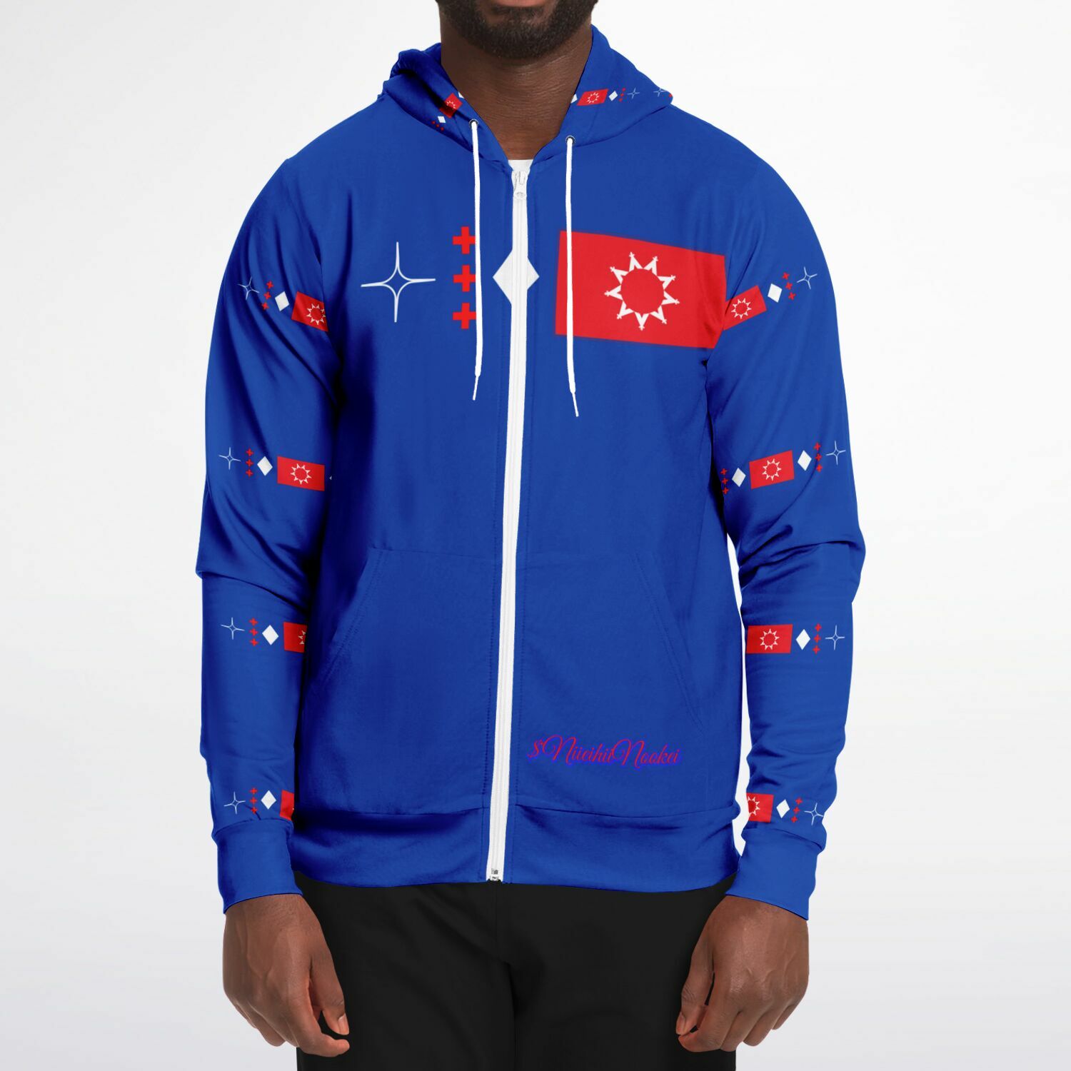 Oglala Sioux Tribe Logo Zip-Up Hoodie - AOP