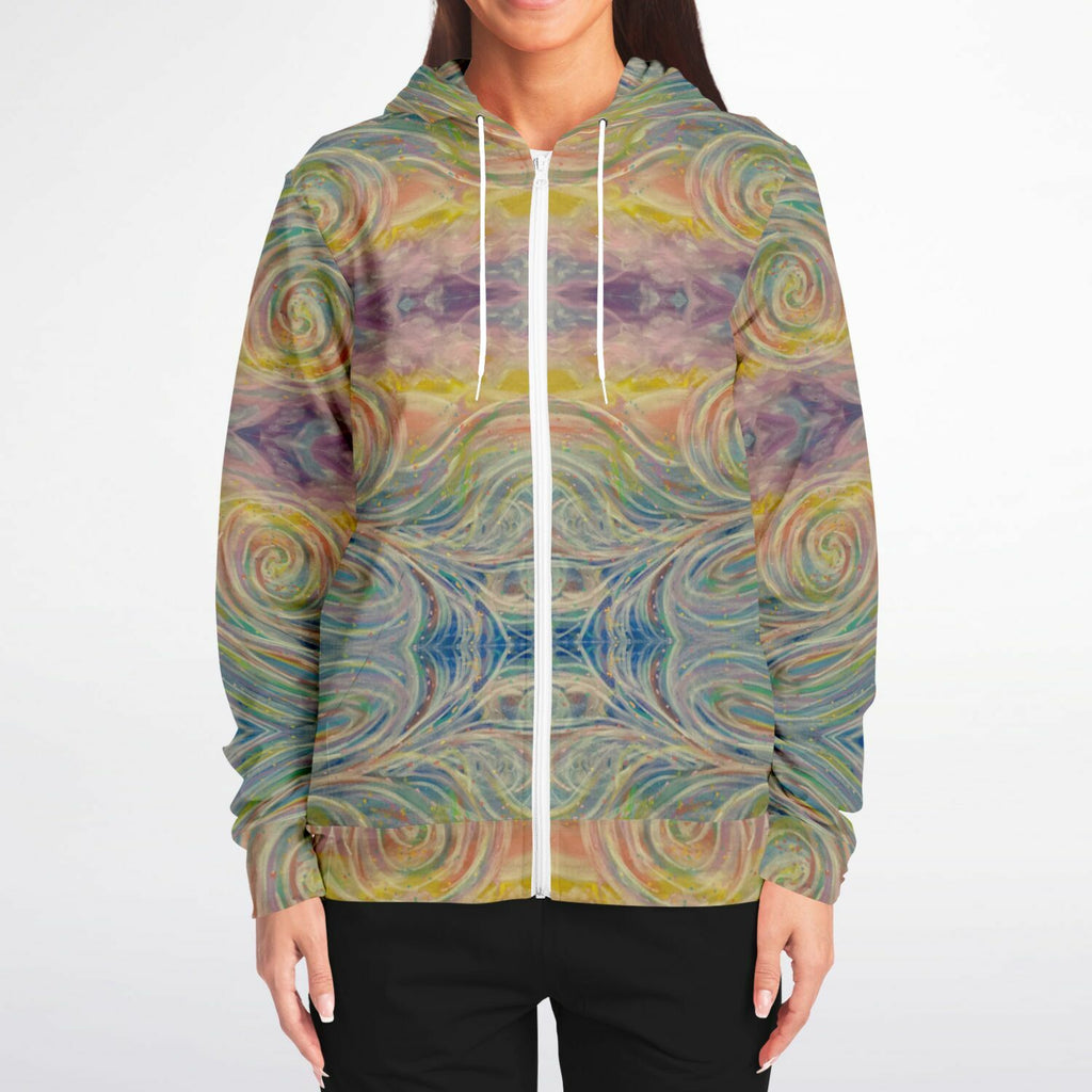 SMW Watercolor Fashion Zip-Up Hoodie - AOP