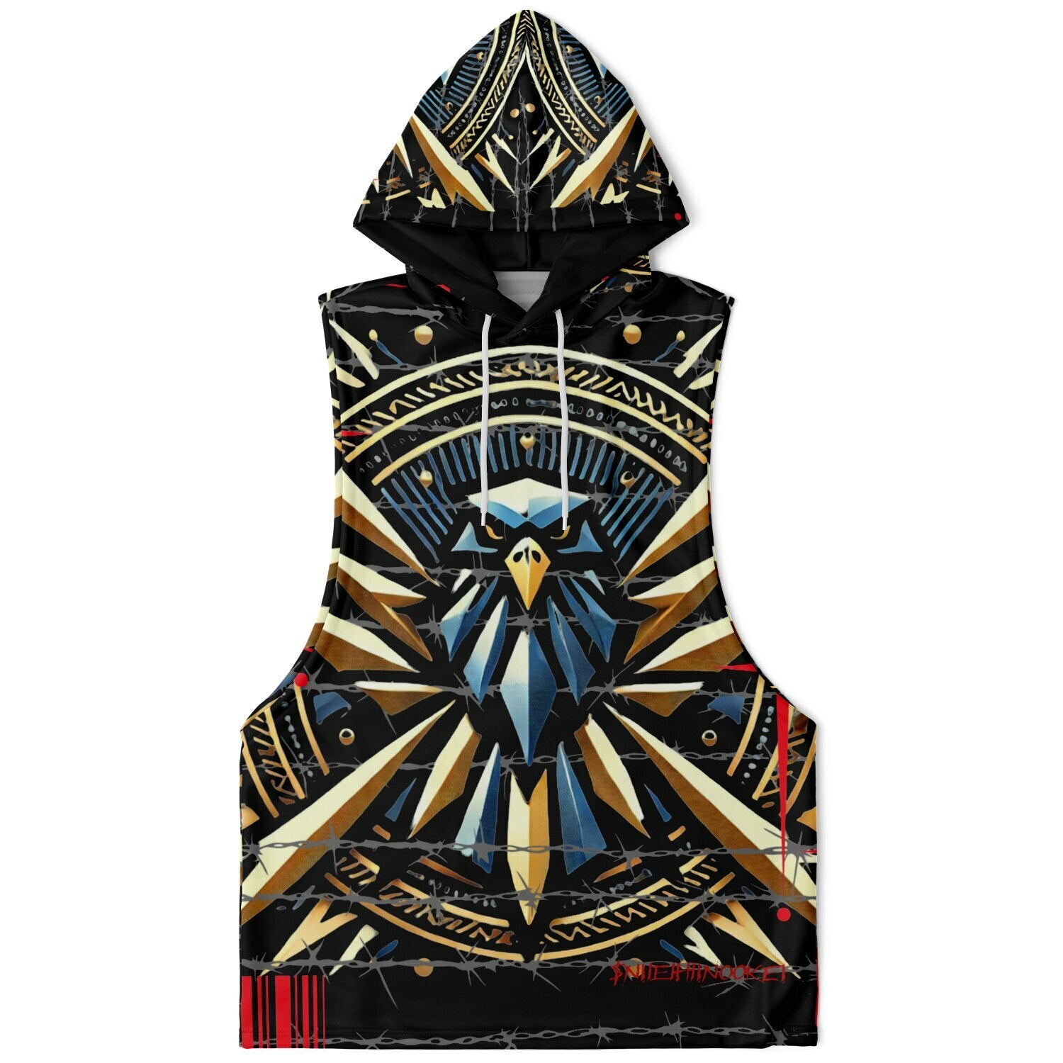 $NiieihiiNookei Athletic Drop Armhole Hoodie - AOP