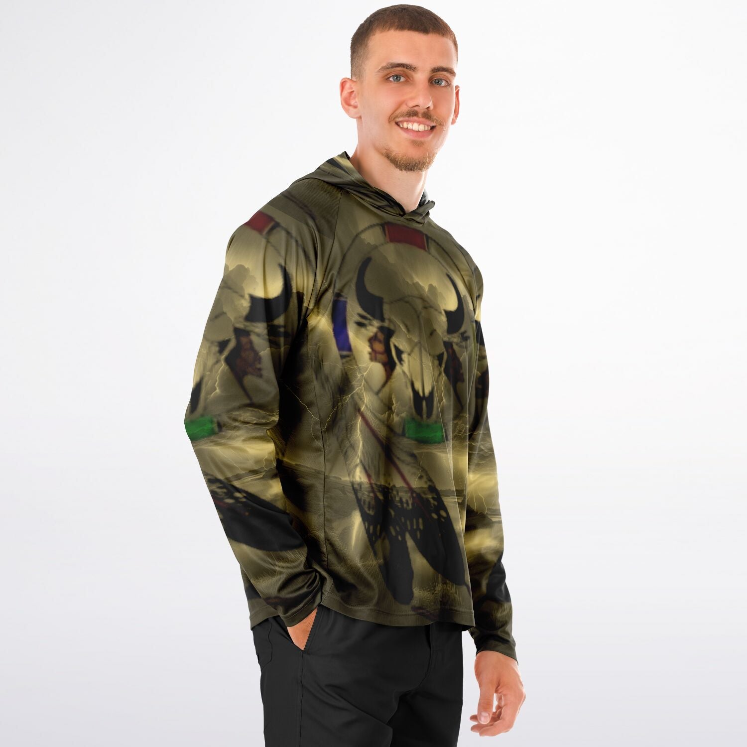 Northern Arapaho Tribe Logo Hooded Performance Shirt - AOP