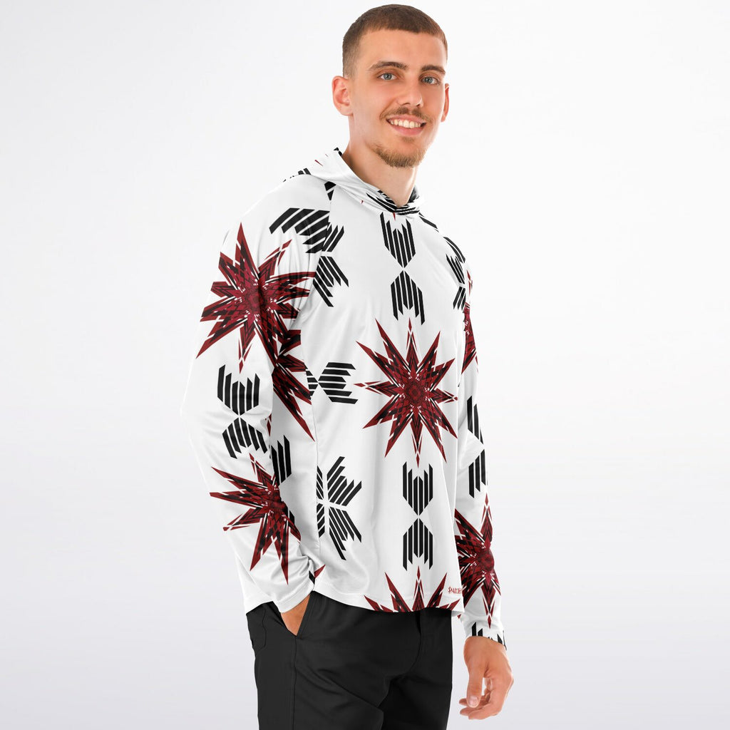 Men's Long Sleeve Hooded Performance Shirt - AOP