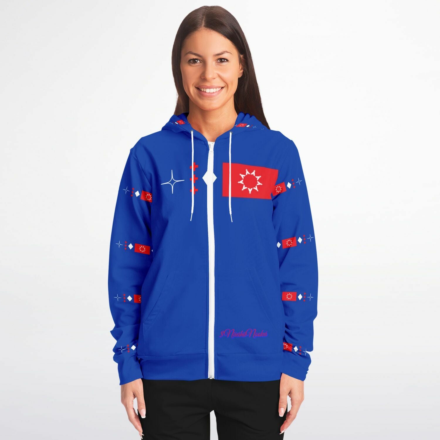 Oglala Sioux Tribe Logo Zip-Up Hoodie - AOP