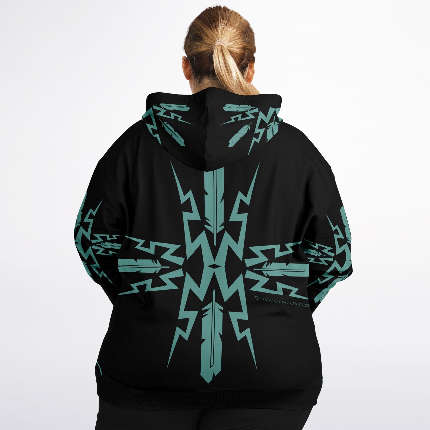 $NiieihiiNookei Plus-size Ziphoodie - AOP
