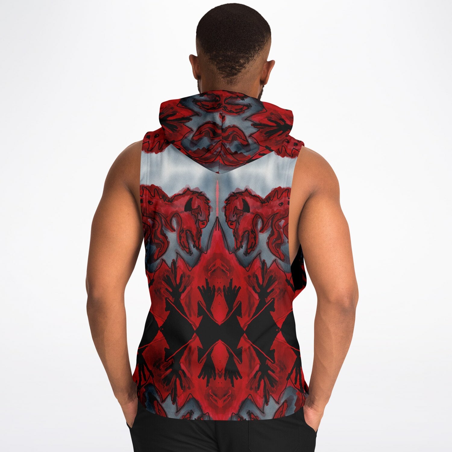 $NiieihiiNookei Athletic Drop Armhole Hoodie - AOP