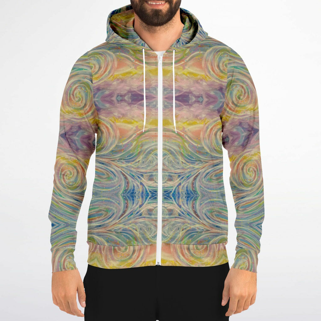 SMW Watercolor Fashion Zip-Up Hoodie - AOP