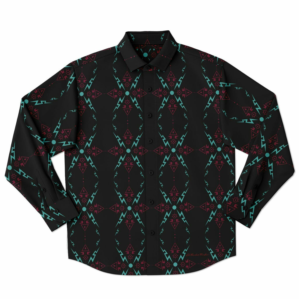 $NiieihiiNookei Long Sleeve Button Down Shirt - AOP