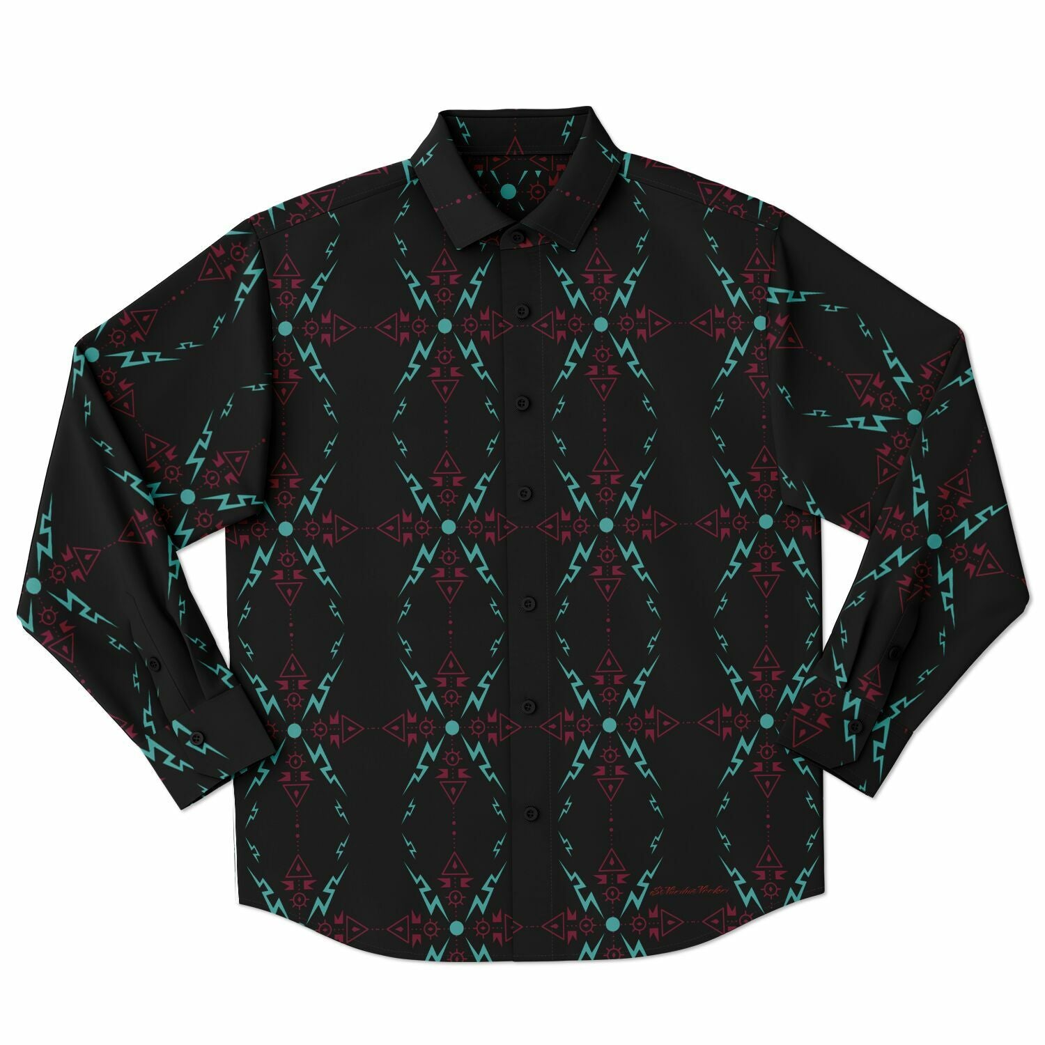 $NiieihiiNookei Long Sleeve Button Down Shirt - AOP
