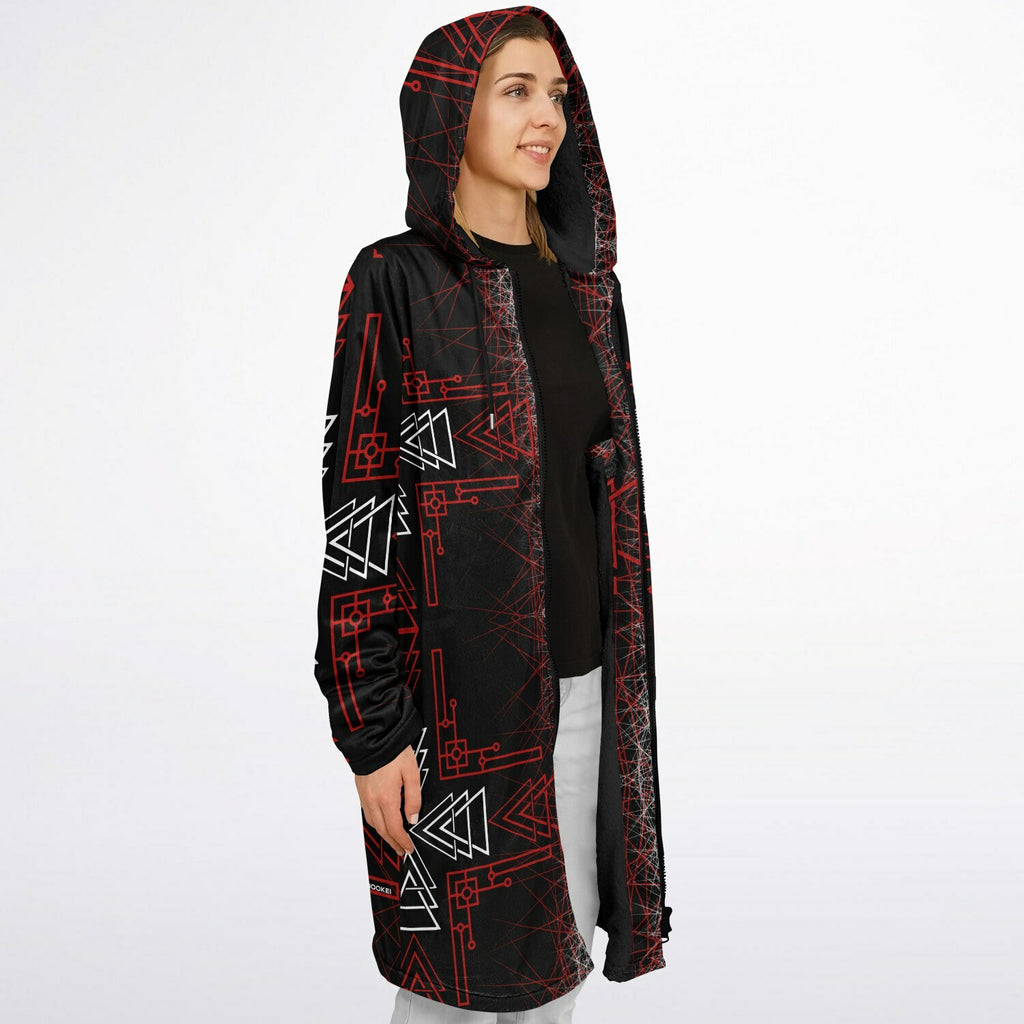 $NiieihiiNookei Microfleece Lined Zipper Cloak - AOP