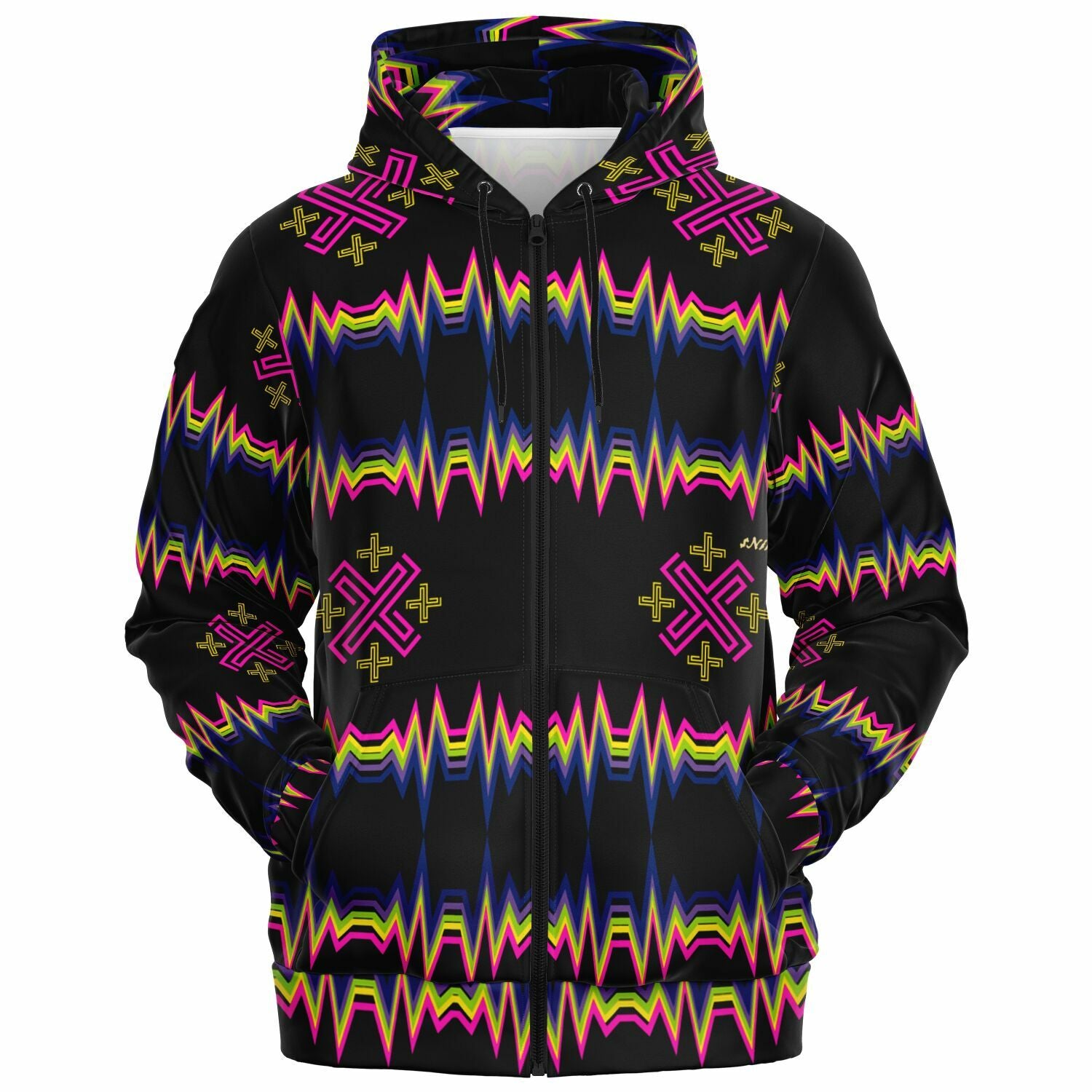 $NiieihiiNookei Athletic Zip-Up Hoodie - AOP