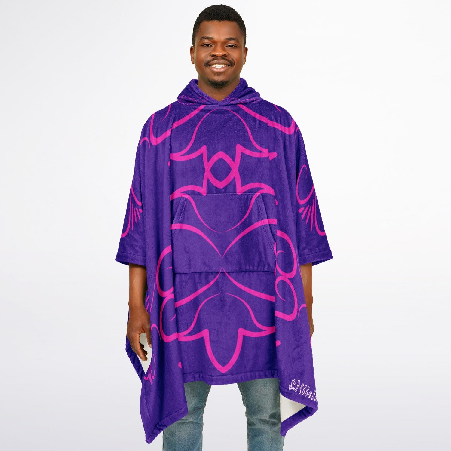 $NiieihiiNookei Flannel Blanket Poncho - AOP
