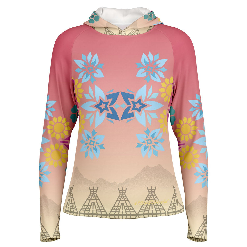 $NiieihiiNookei Women's Long Sleeve Hooded Performance Shirt - AOP
