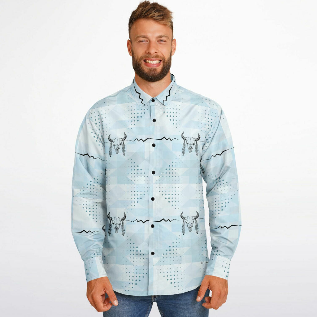 $NiieihiiNookei Long Sleeve Button Down Shirt - AOP