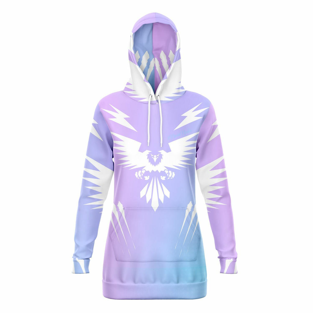 $NiieihiiNookei design Fashion Longline Hoodie - AOP