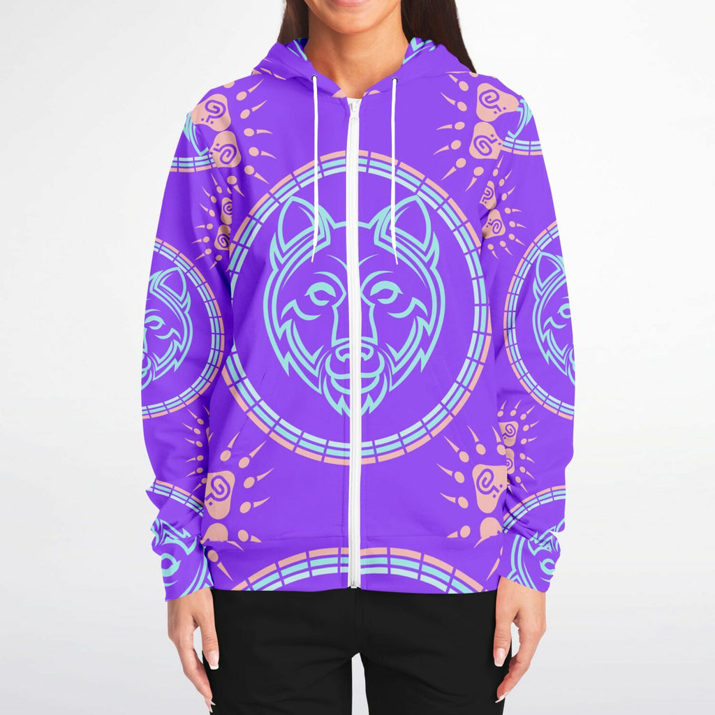$NiieihiiNookei Bear Fashion Zip-Up Hoodie - AOP