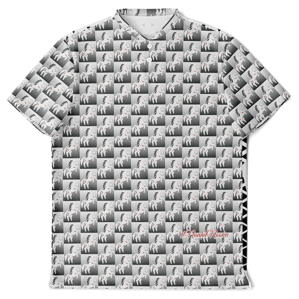 $NiieihiiNookei Blade Collar Polo Shirt - AOP