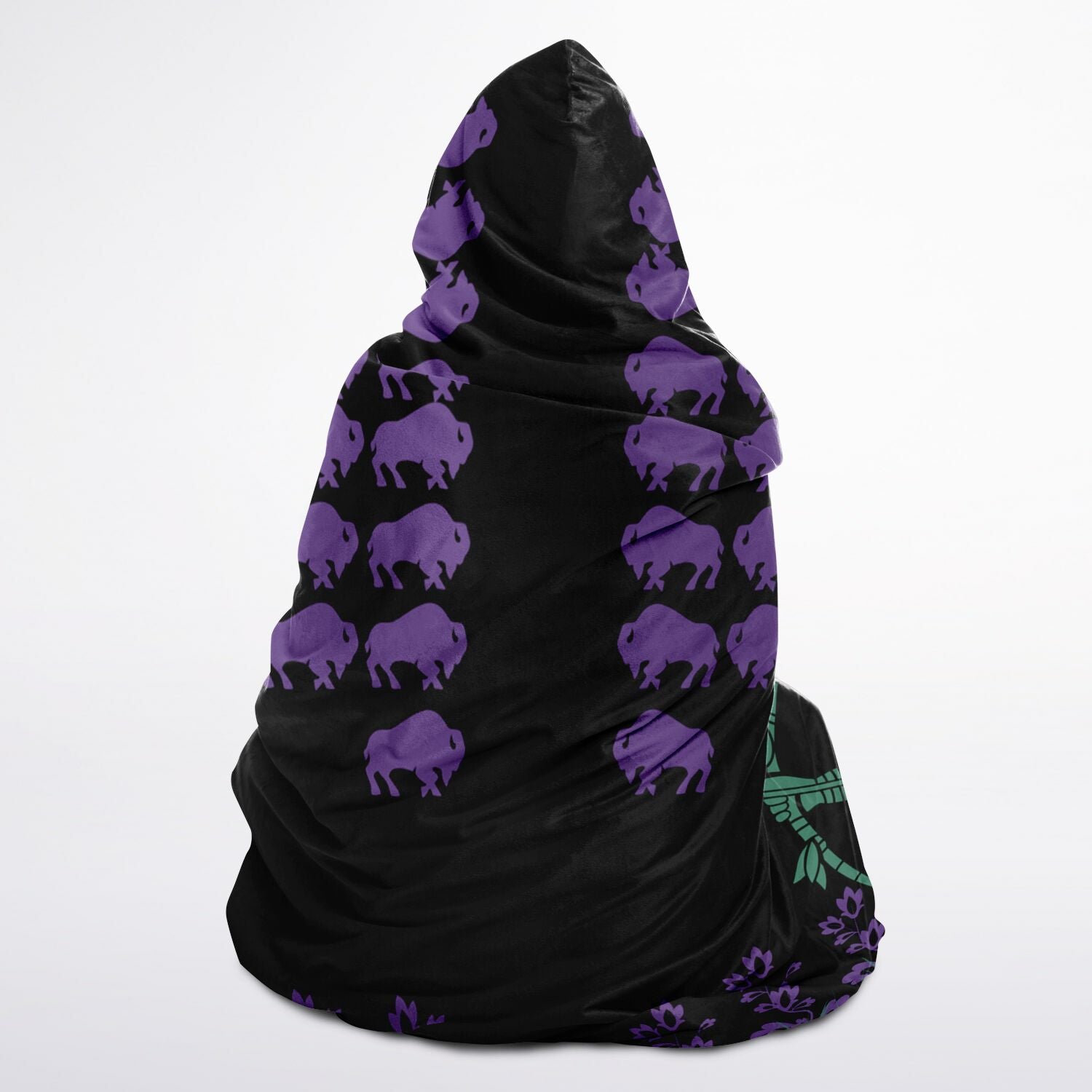 $NiieihiiNookei Hooded Blanket Sherpa - AOP