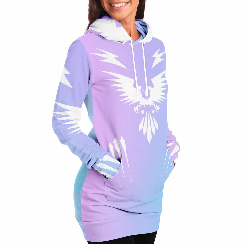 $NiieihiiNookei design Fashion Longline Hoodie - AOP