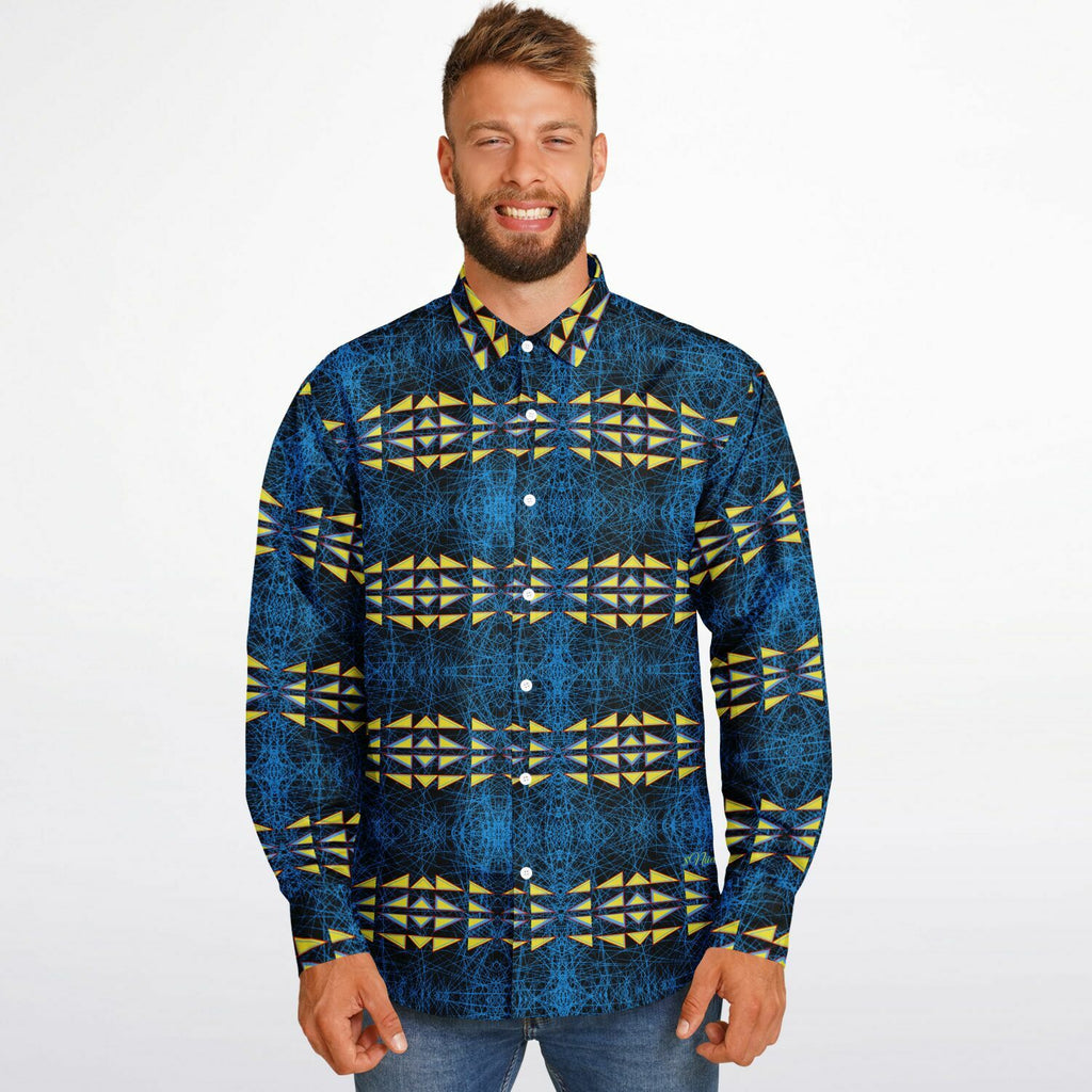 $NiieihiiNookei Long Sleeve Button Down Shirt - AOP