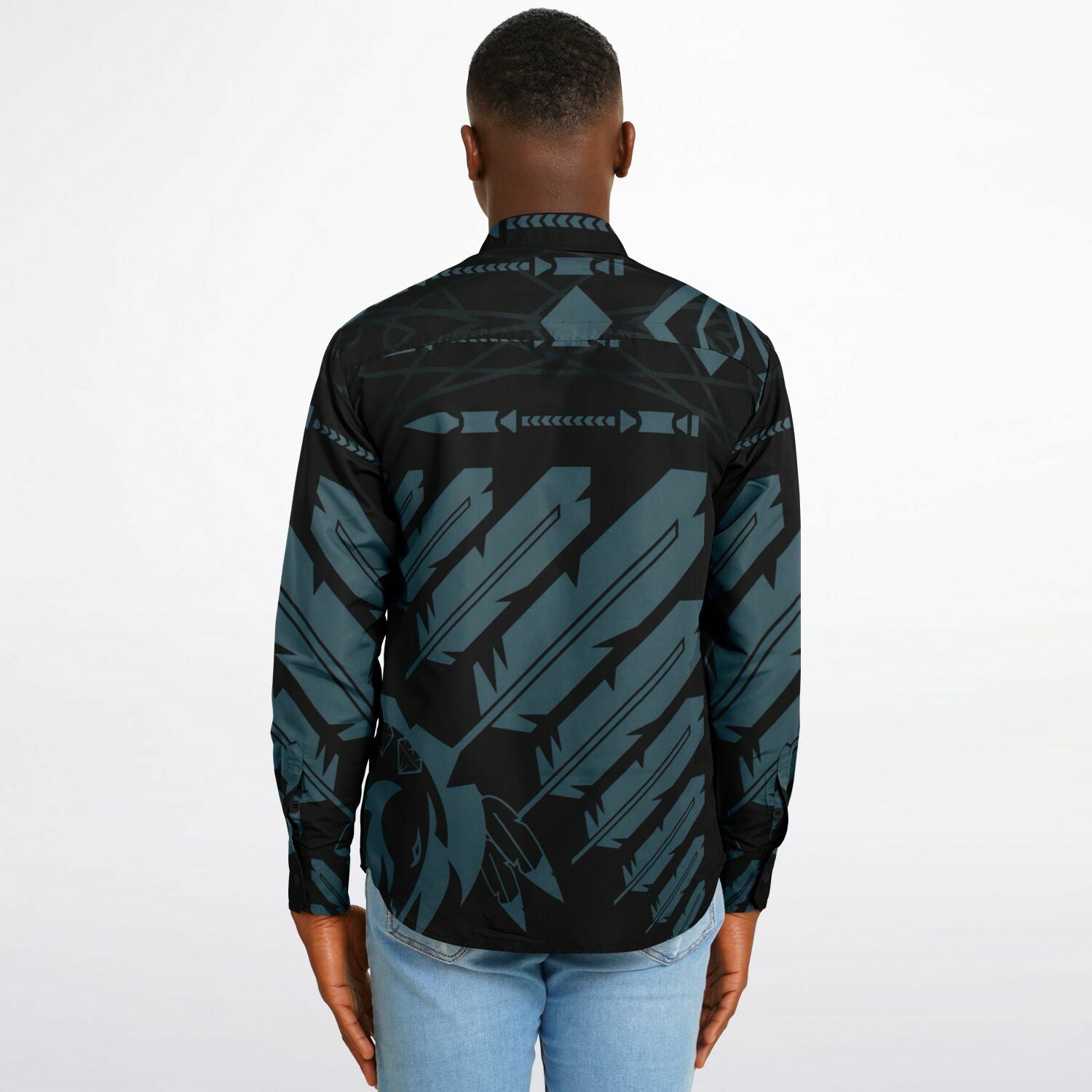 $NiieihiiNookei Long Sleeve Button Down Shirt - AOP