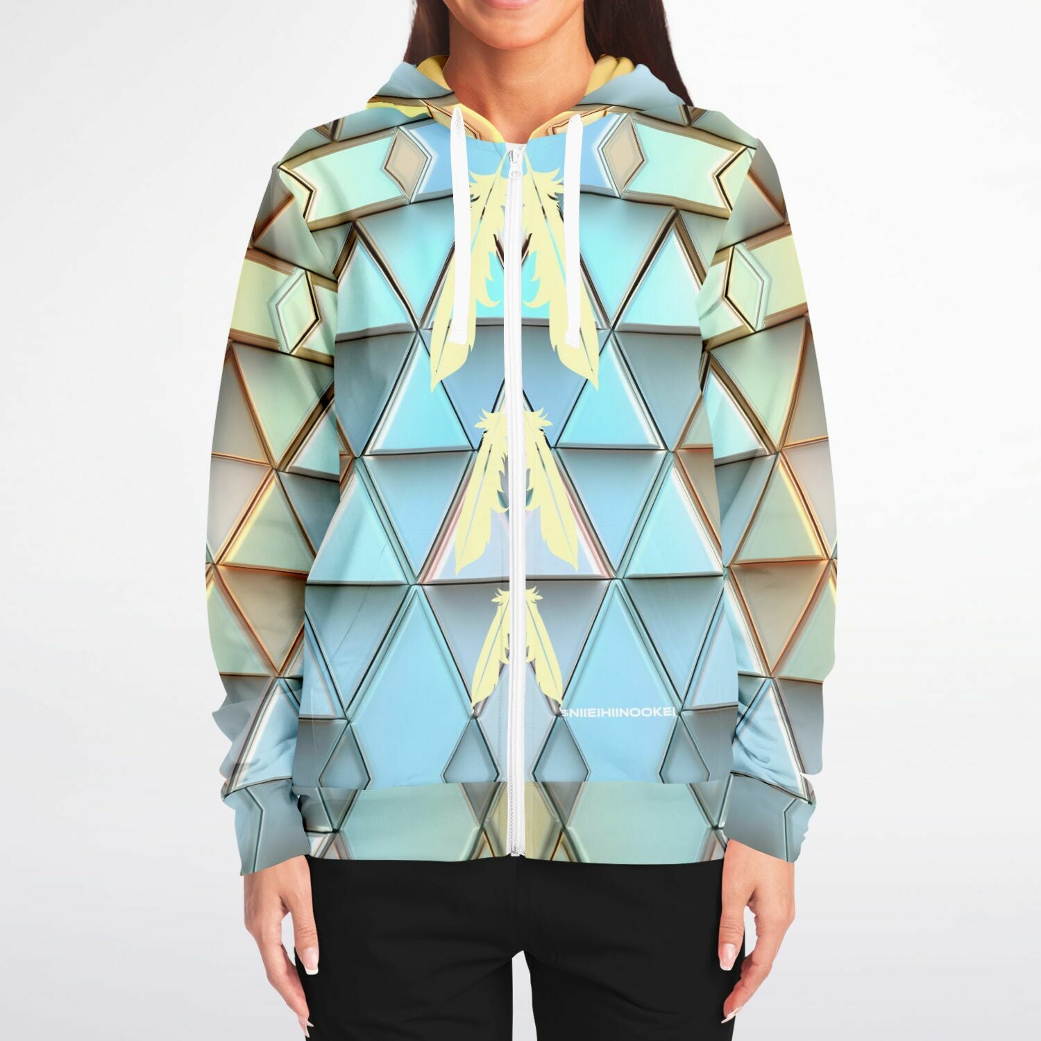 $NiieihiiNookei Athletic Zip-Up Hoodie - AOP