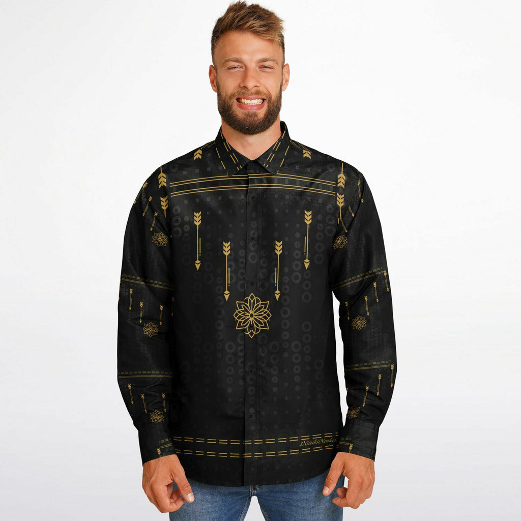 $NiieihiiNookei Long Sleeve Button Down Shirt - AOP