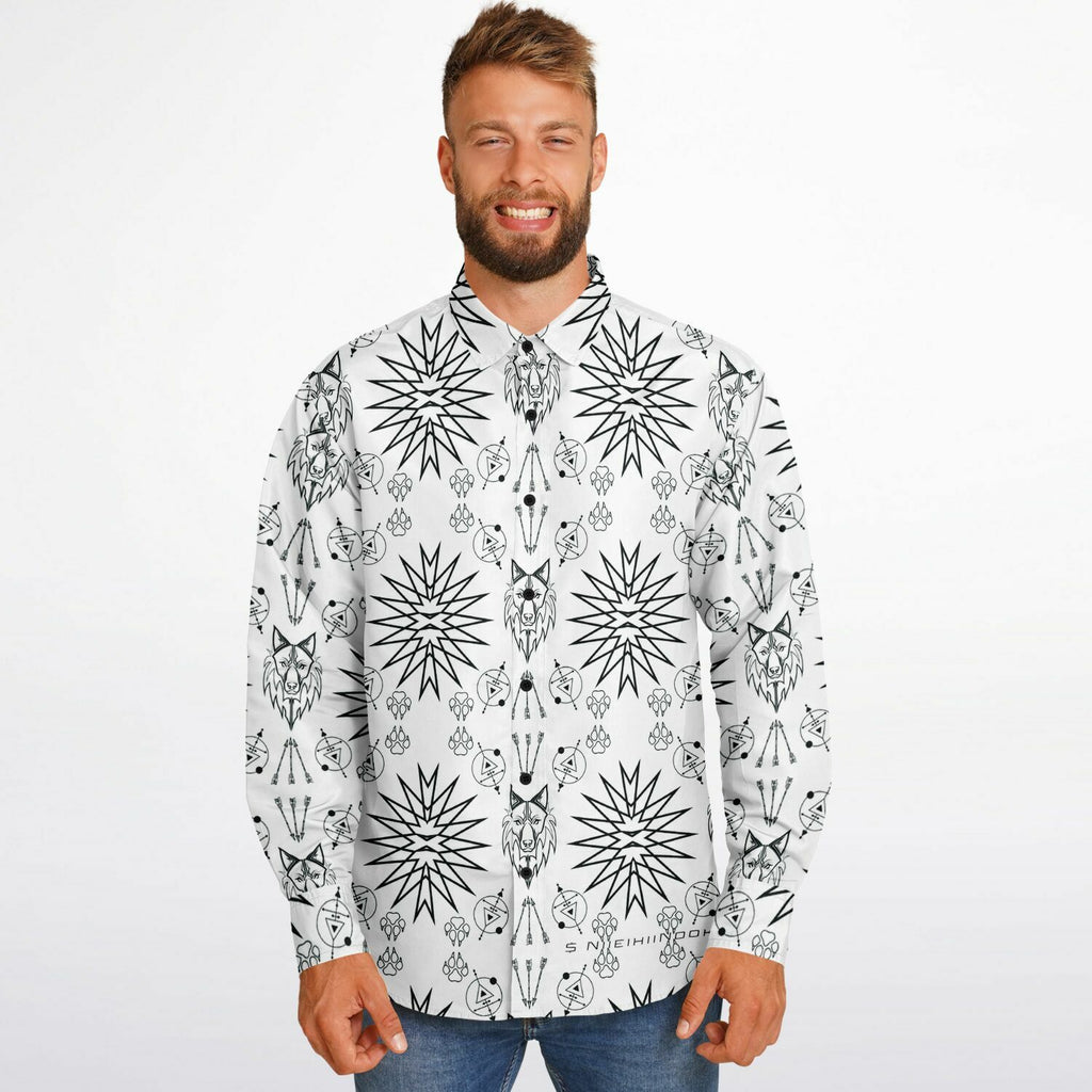 $NiieihiiNookei Long Sleeve Button Down Shirt - AOP