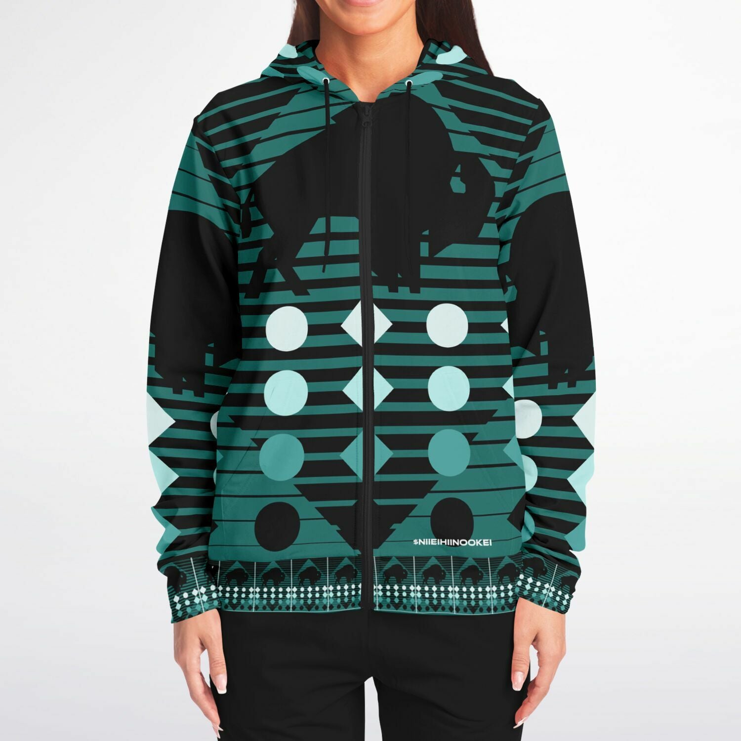$NiieihiiNookei Fashion Zip-Up Hoodie - AOP