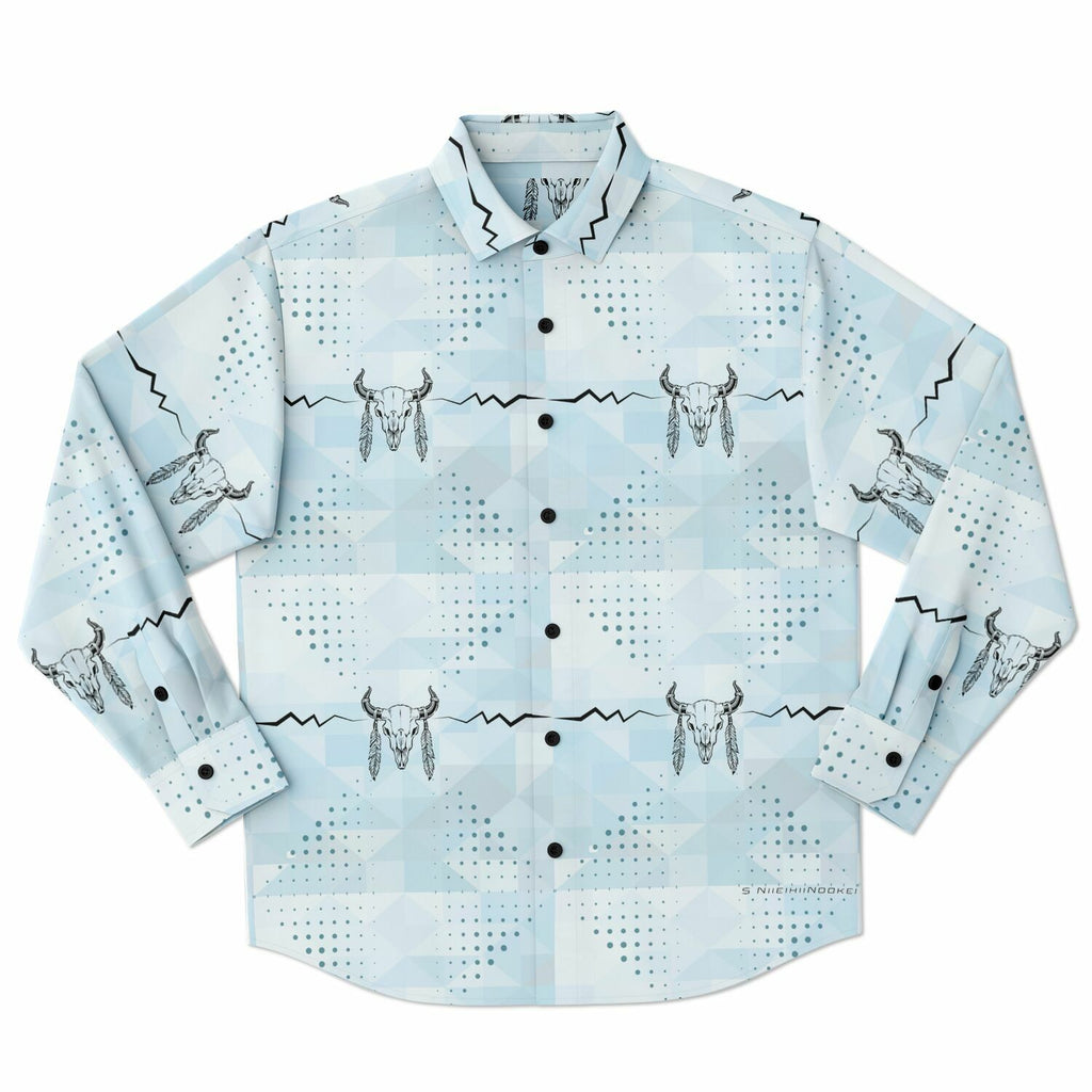 $NiieihiiNookei Long Sleeve Button Down Shirt - AOP
