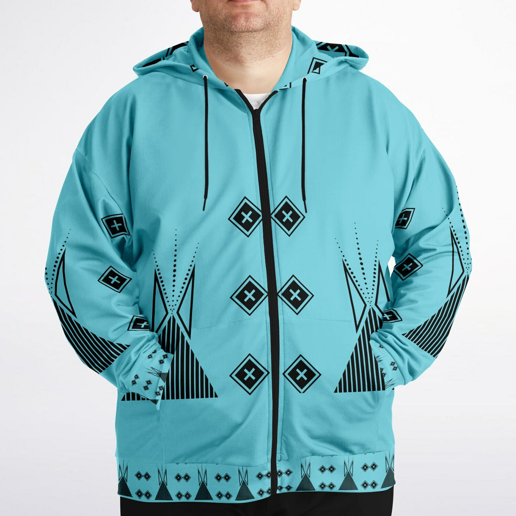 $NiieihiiNookei Fashion Plus-size Ziphoodie - AOP