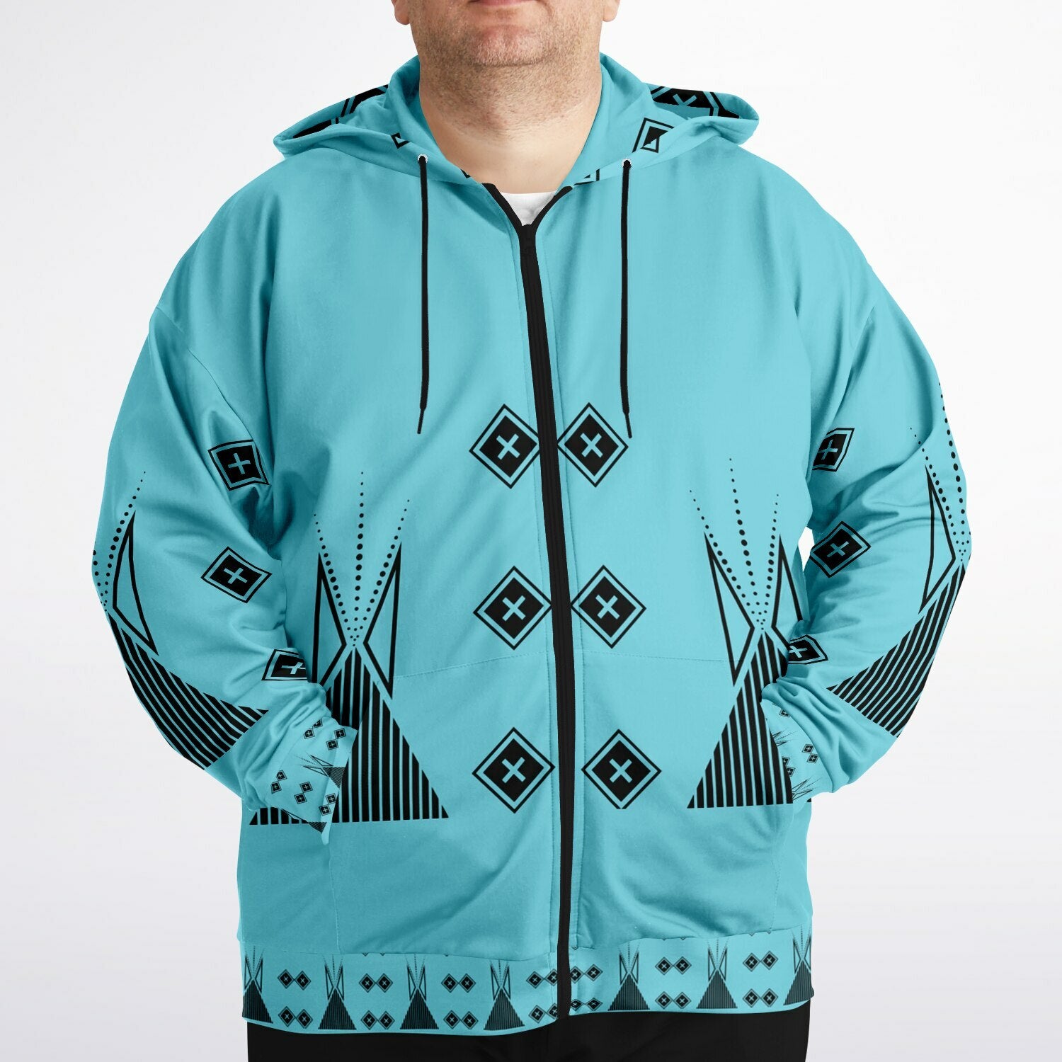 $NiieihiiNookei Fashion Plus-size Ziphoodie - AOP