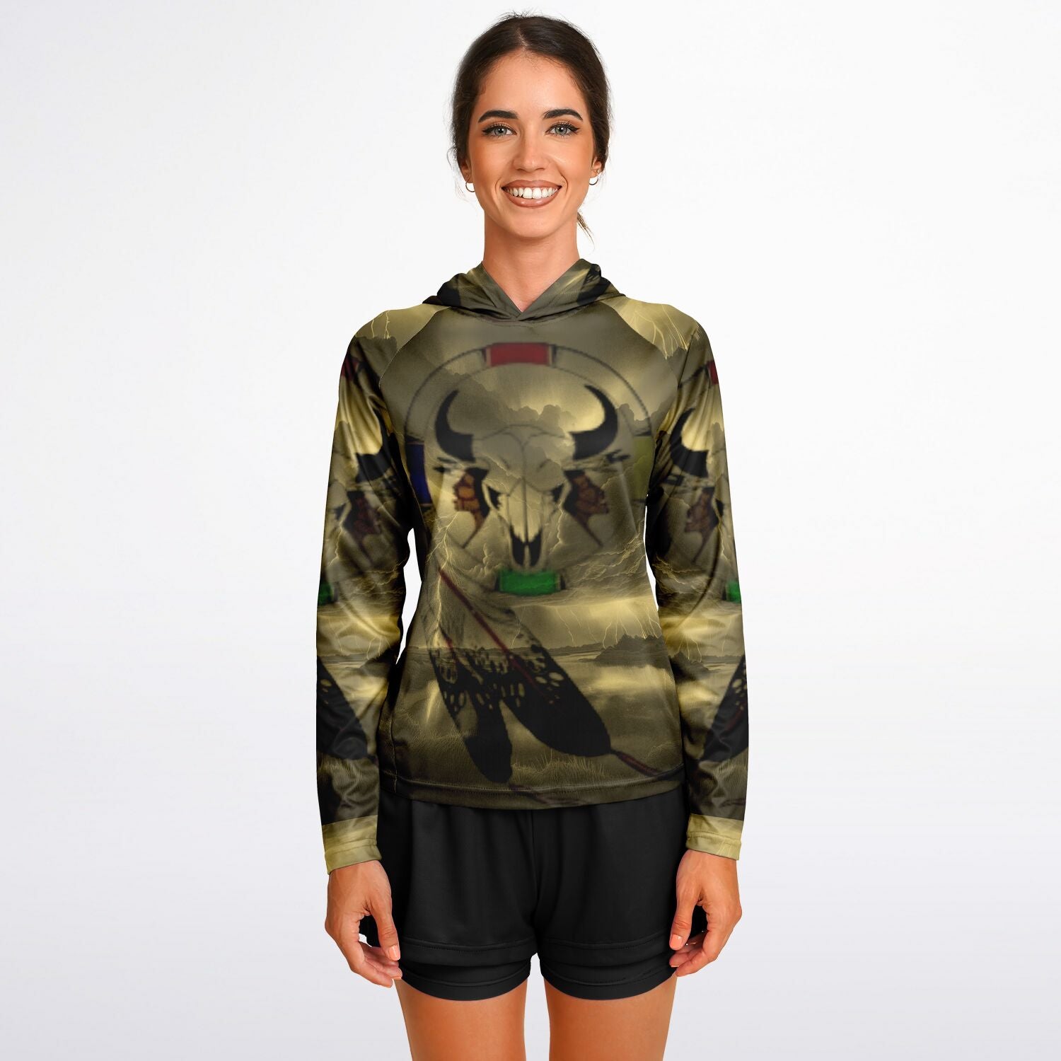 $NiieihiiNookei  Hooded Performance Shirt - AOP
