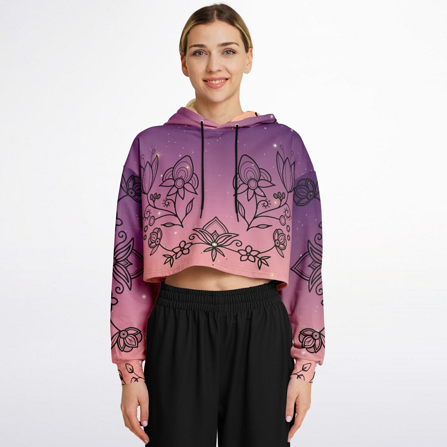 $NiieihiiNookei Fashion Cropped Hoodie - AOP