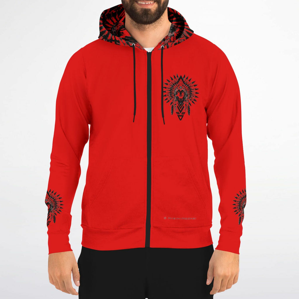 $NiieihiiNookei Athletic Zip-Up Hoodie - AOP