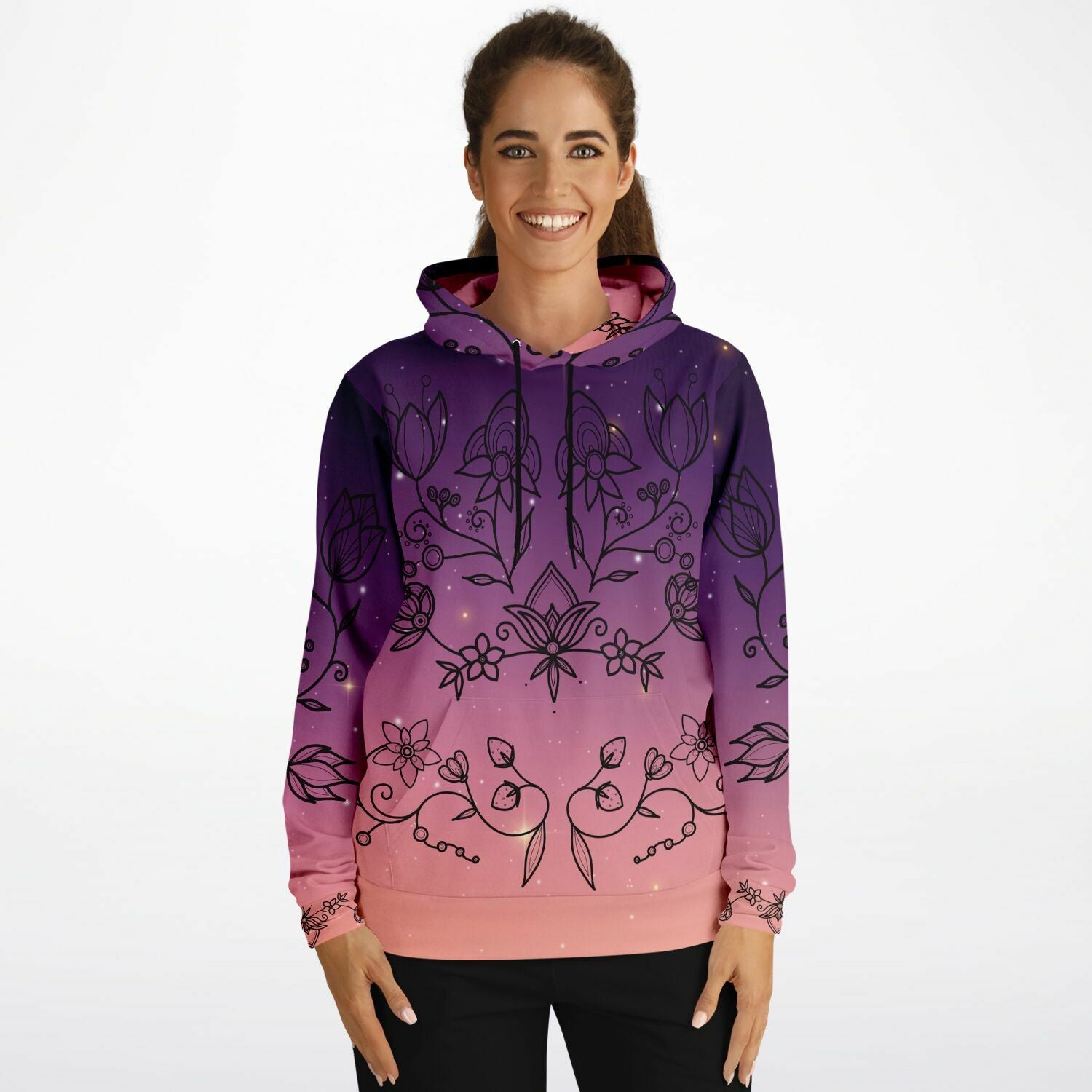 $NiieihiiNookei Floral Sunset Athletic Hoodie - AOP