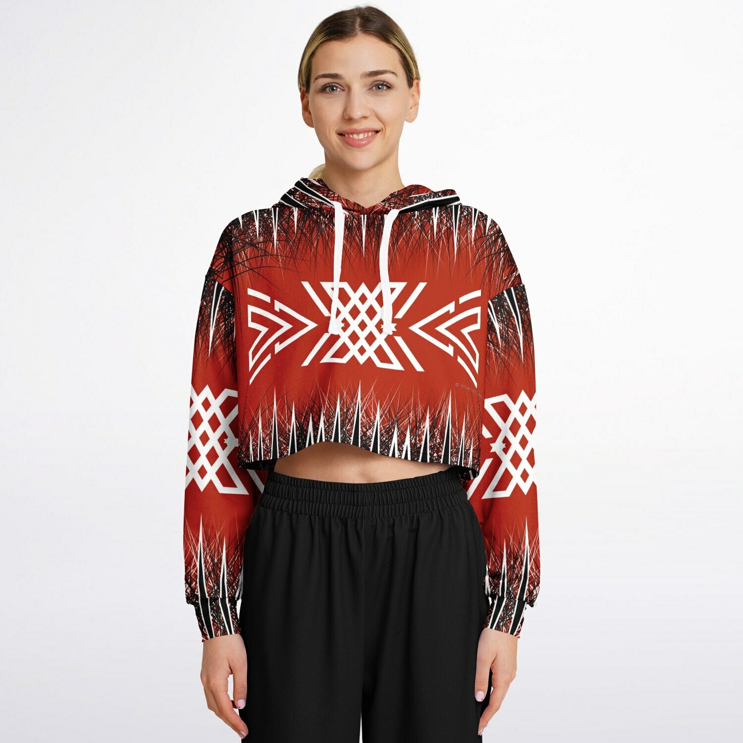 $NiieihiiNookei Fashion Cropped Hoodie - AOP