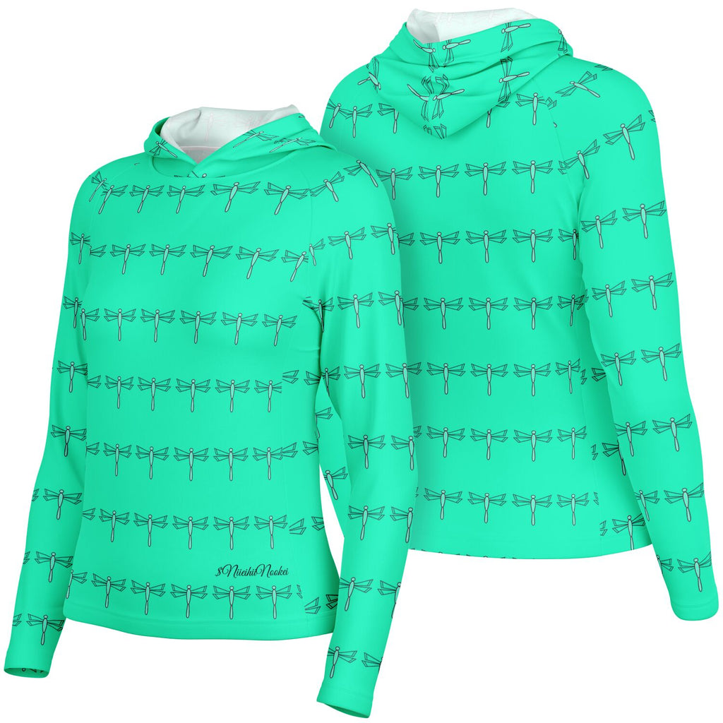 $NiieihiiNookei Women's Long Sleeve Hooded Performance Shirt - AOP