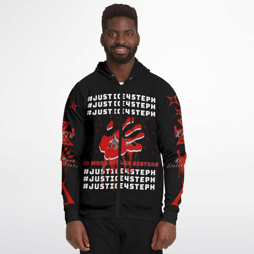 #JUSTICE4STEPH Athletic Zip-Up Hoodie - AOP