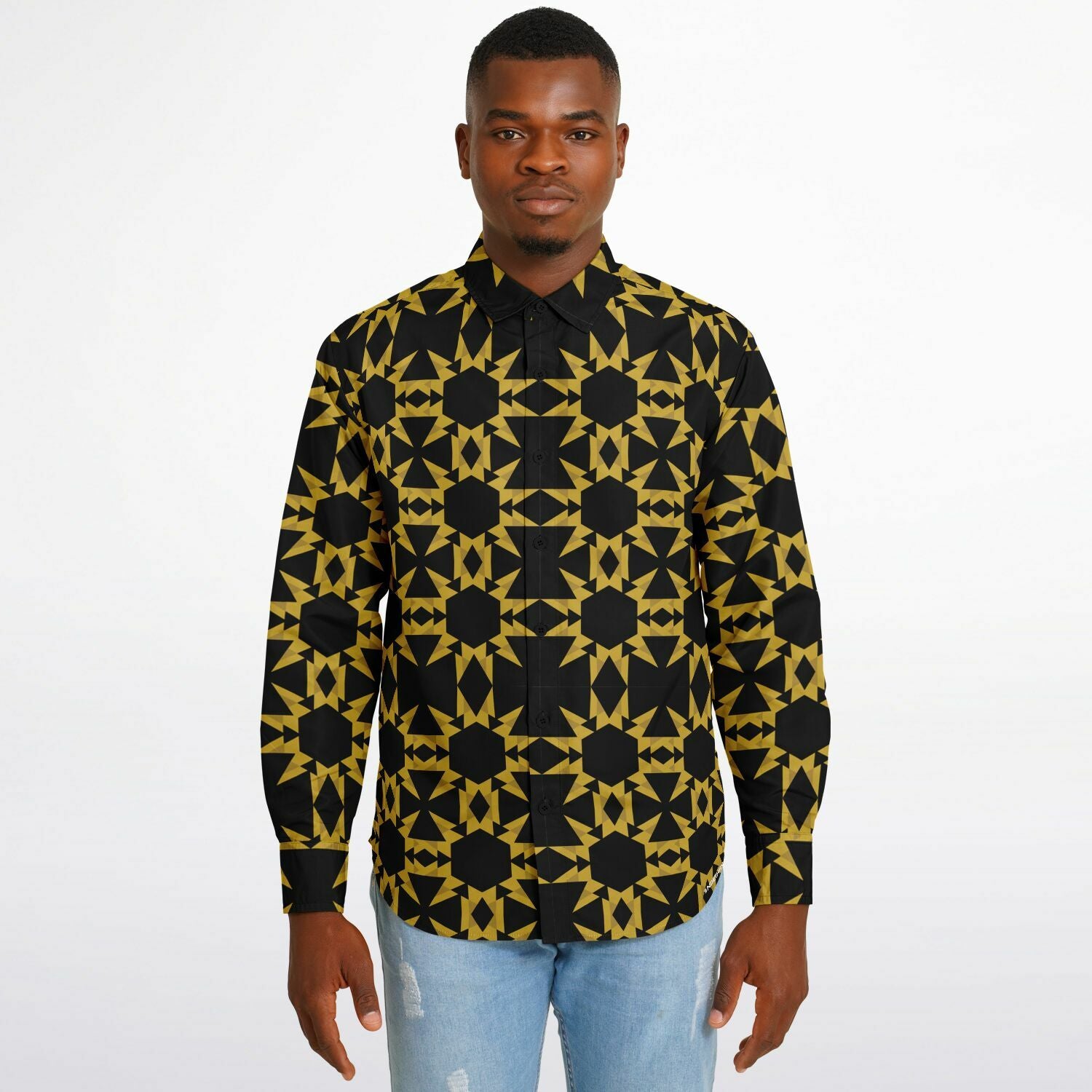 $NiieihiiNookei Long Sleeve Button Down Shirt - AOP