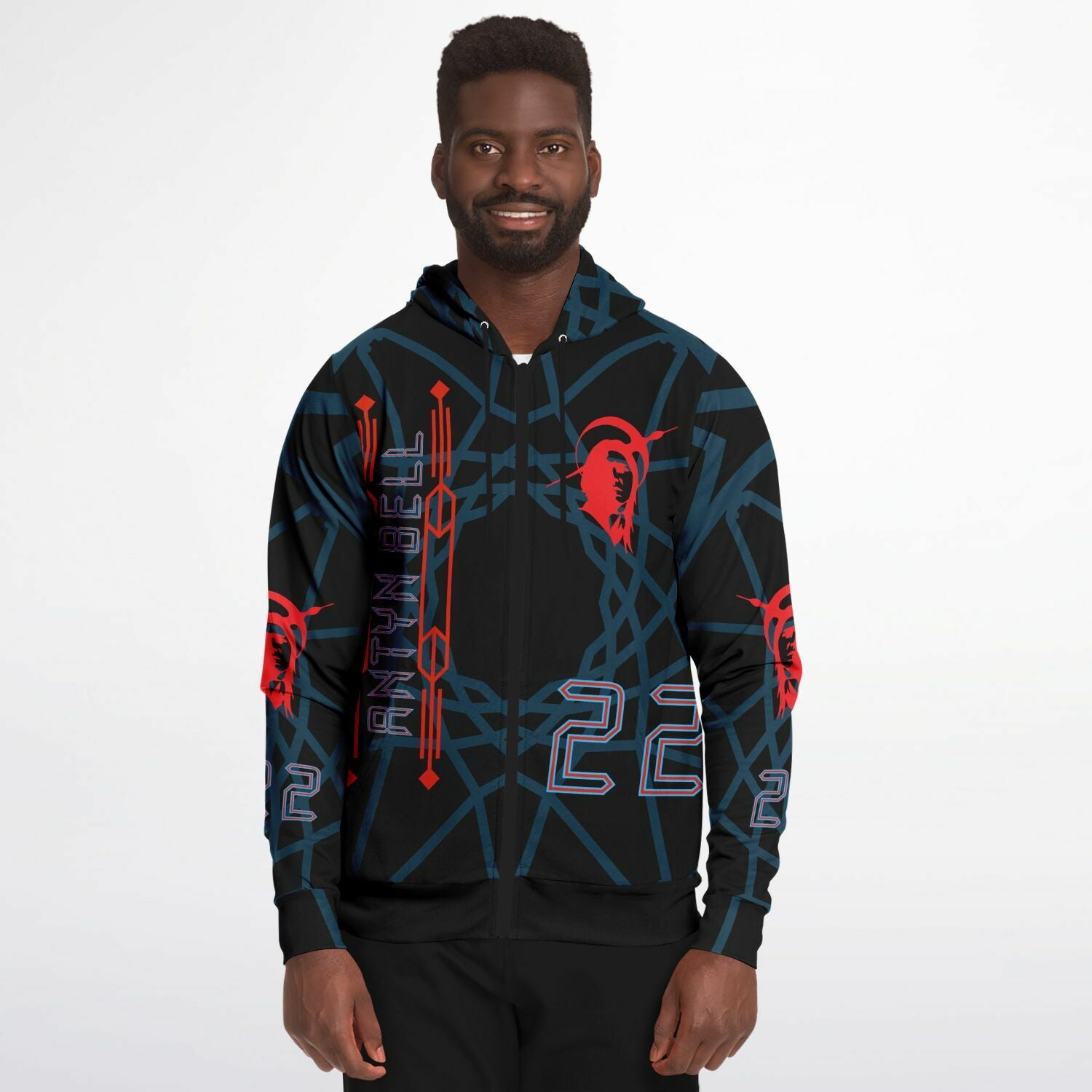 $NiieihiiNookei Athletic Zip-Up Hoodie - AOP